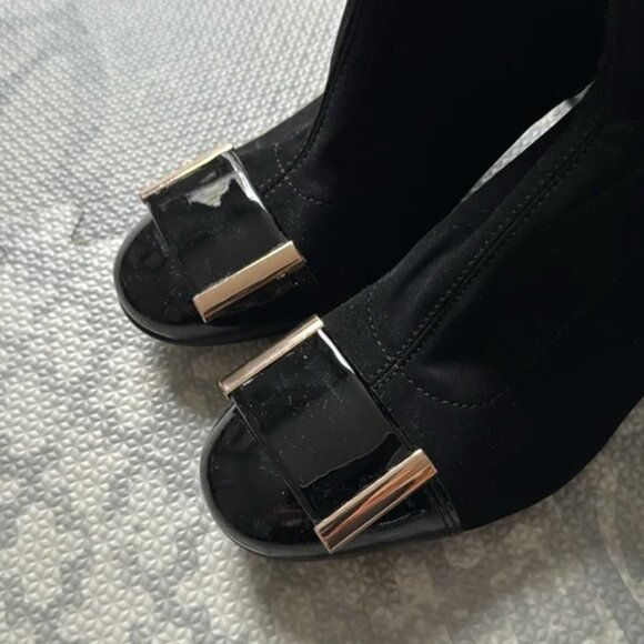 BRAND NEW, never worn black stylish suede boots size 6.5 US , 37 EU - Picture 4 of 13